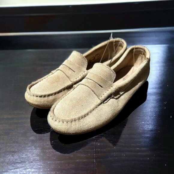 🌻Enzo Tesoti 82585 Light Khaki Tan Suede Penny Loafers Driving Shoes Size 40 - Picture 1 of 10